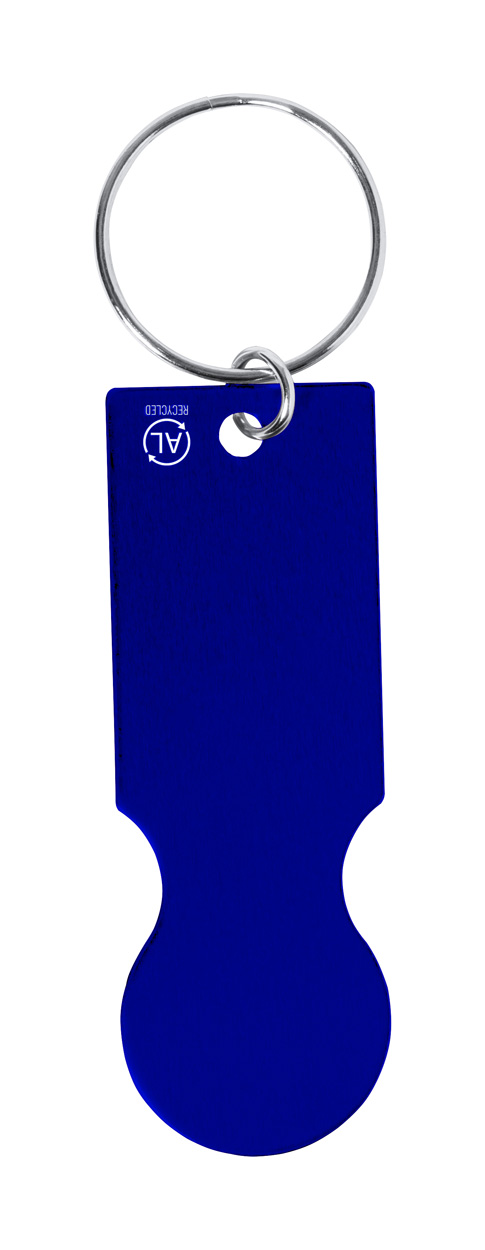 Talgun key fob with token for basket - blue