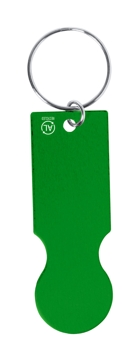 Talgun key fob with token for basket - green