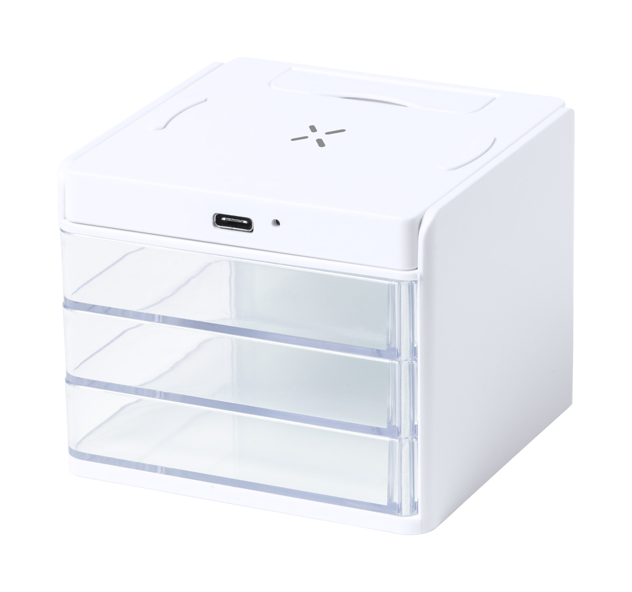 Macky organizer with wireless charger - white