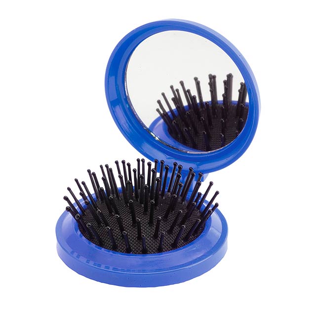 Mirror with hairbrush - blue