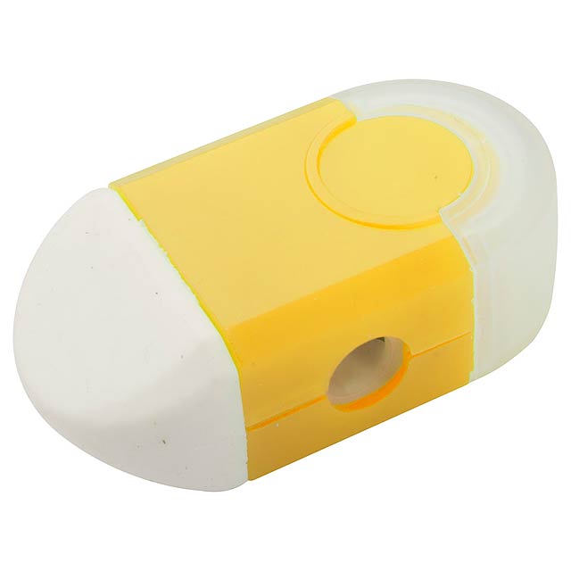 Eraser and sharpener - yellow