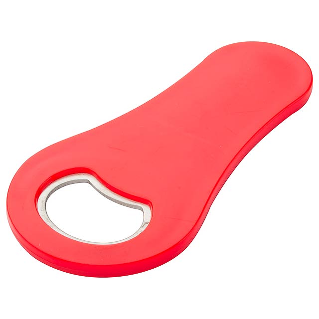 Bottle opener with magnet - red