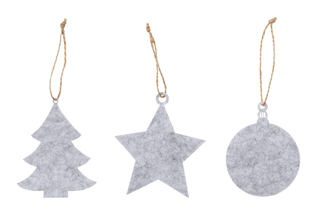 Chandun set of Christmas tree ornaments - stone grey