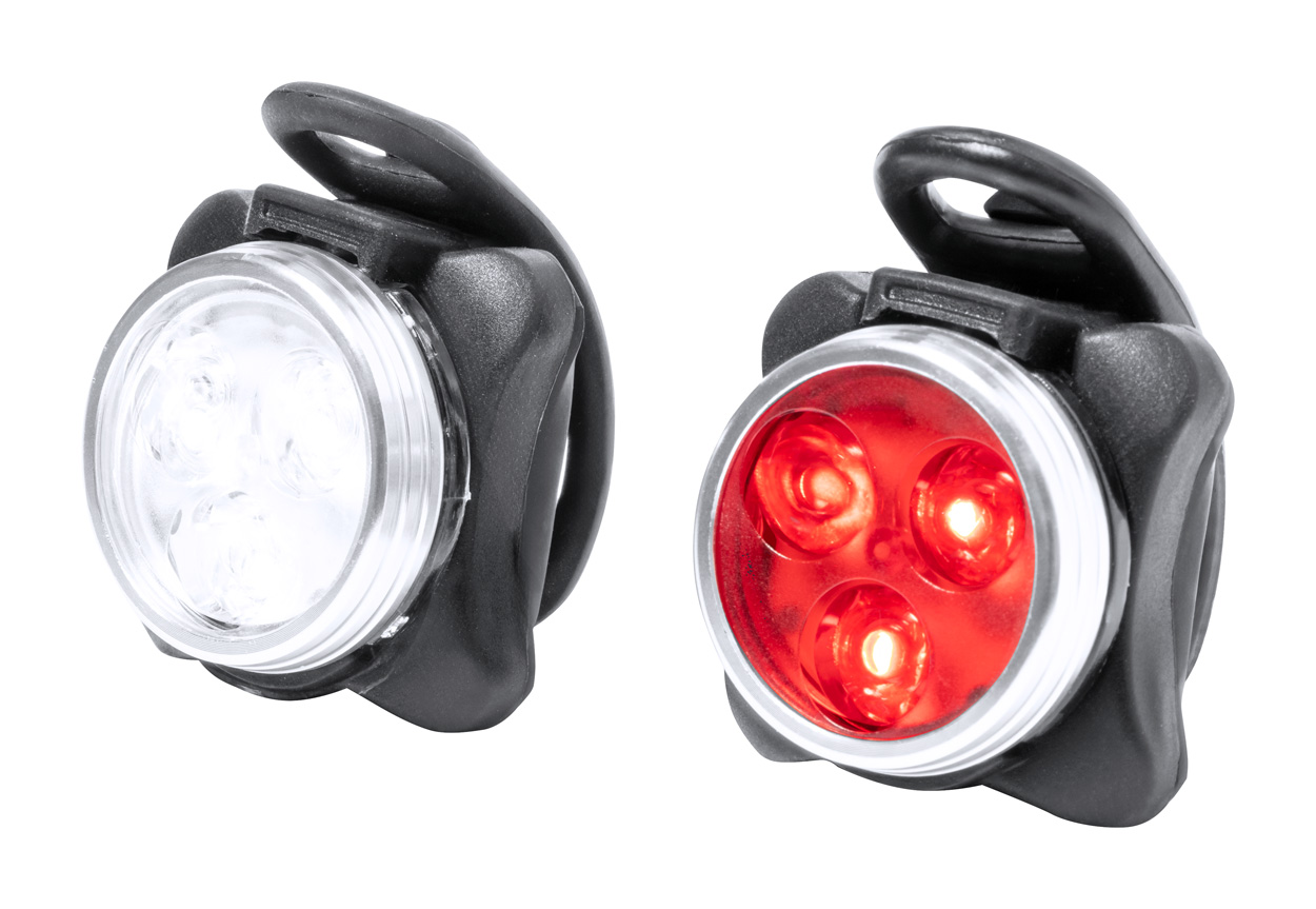 Remko set of rechargeable bike lights - black