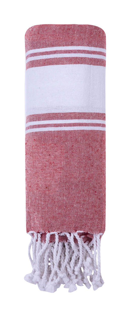 Lainen plážový ručník - červená