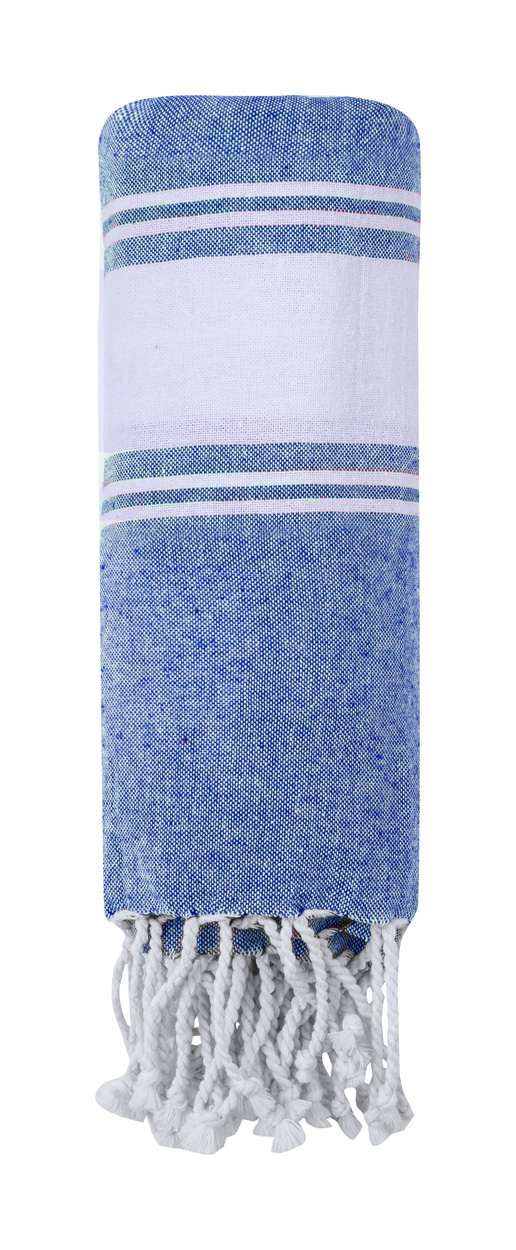 Linen beach towel - blue