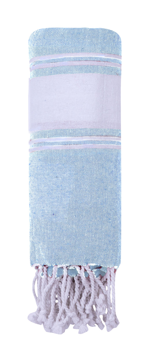Linen beach towel - azurblau  