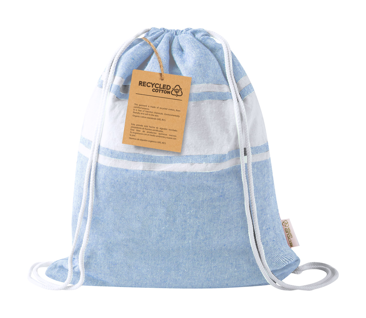 Carey Beach Towel and Drawstring Bag - baby blue