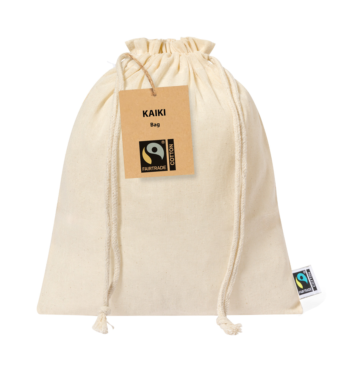 Kaiki Fairtrade Fairtrade drawstring bag - beige