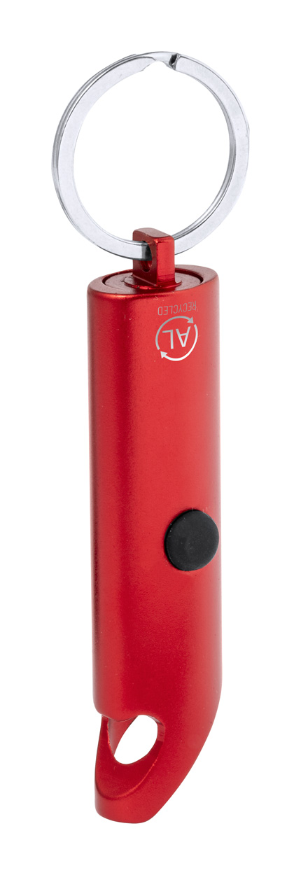 Kushing bottle opener with flashlight - red