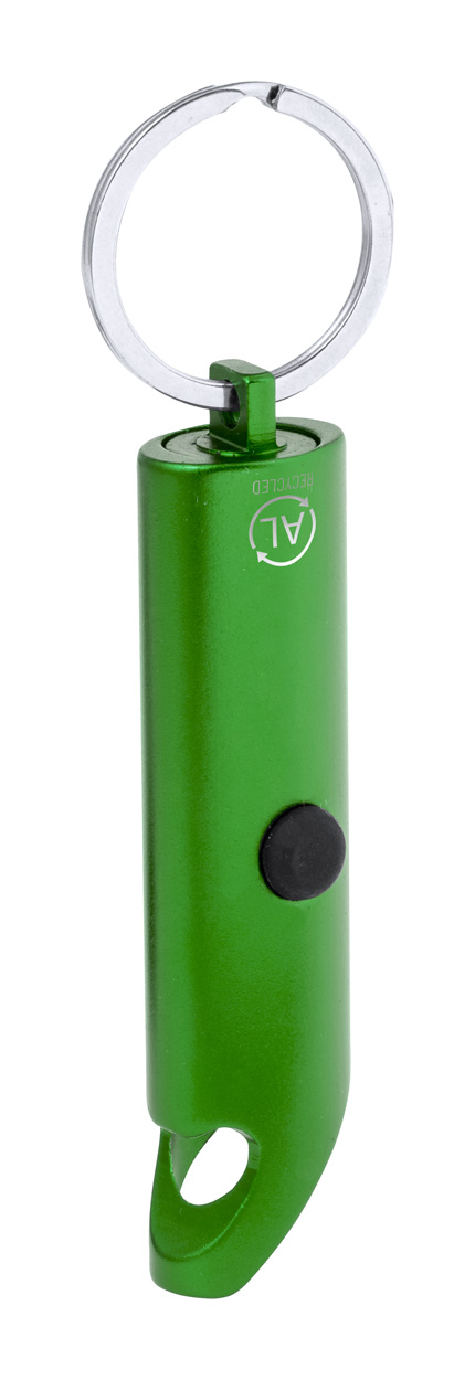 Kushing bottle opener with flashlight - green
