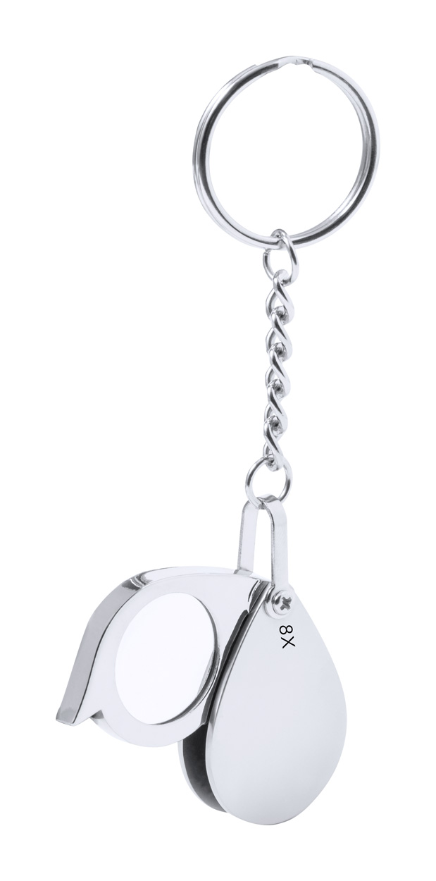 Kitins keychain with magnifying glass - Silber