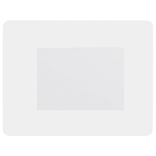 Mouse pad with photo frame - white