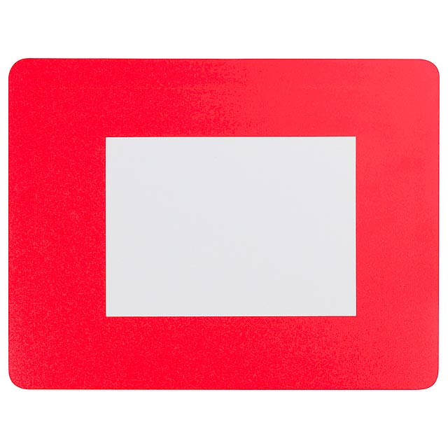 Mouse pad with photo frame - red