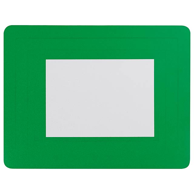 Mouse pad with photo frame - green