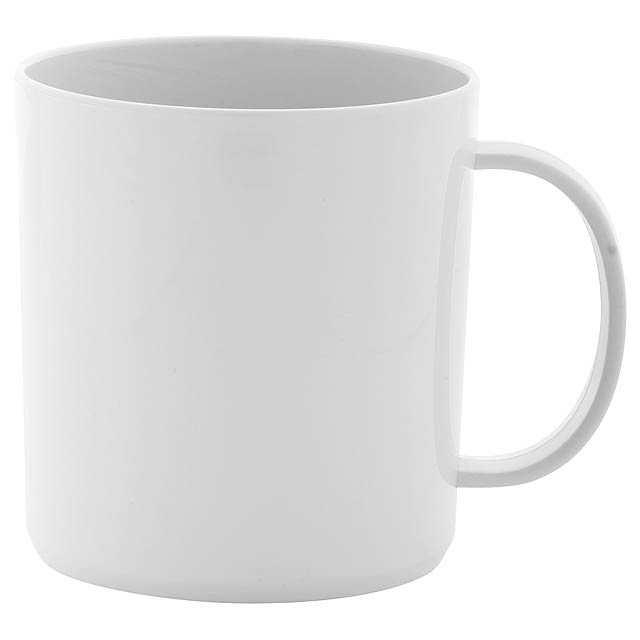 plastic mug - white