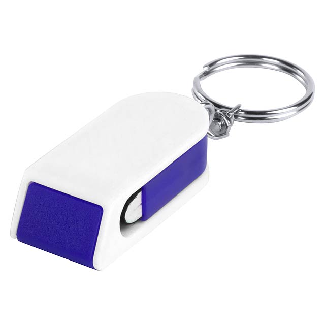 Satari stojánek na mobil s přívěškem na klíče - modrá