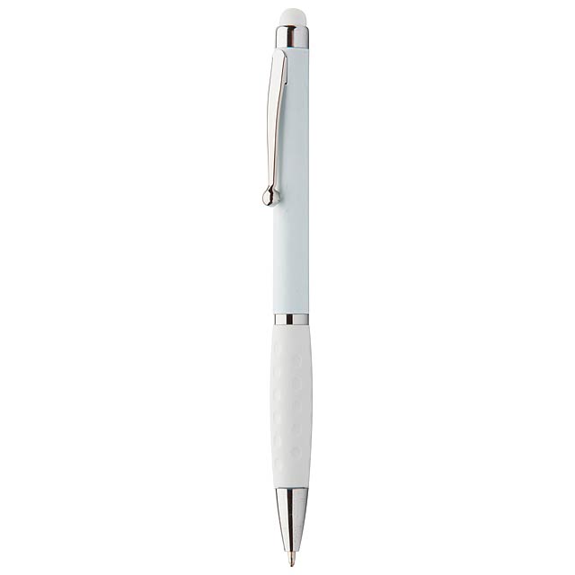 Touchpen mit Kugelschreiber  - Weiß 