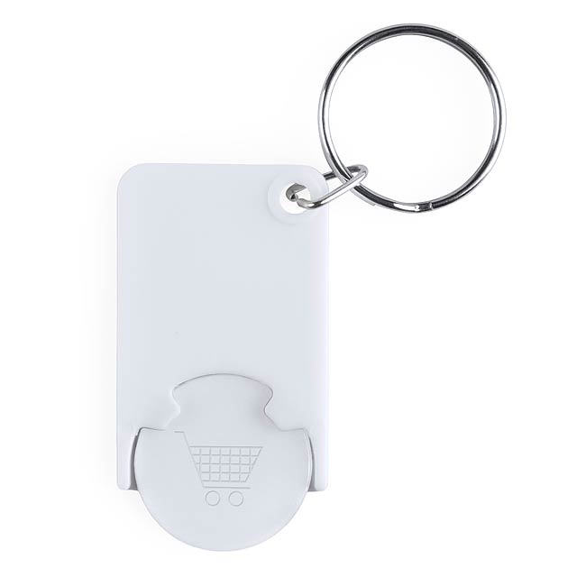 Trolley Coin Keyring - white