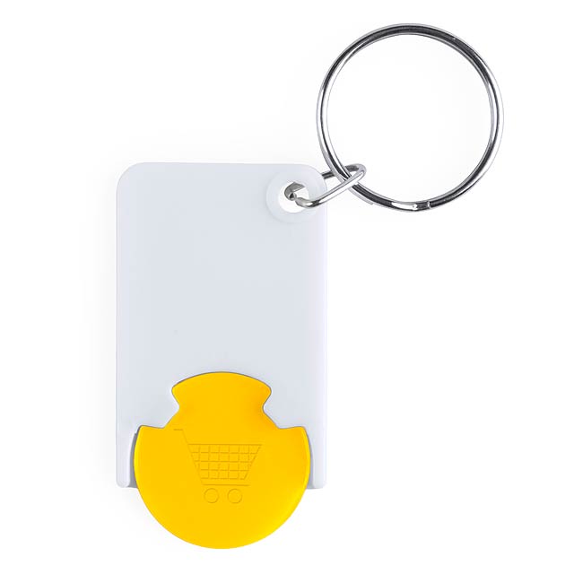 Trolley Coin Keyring - yellow