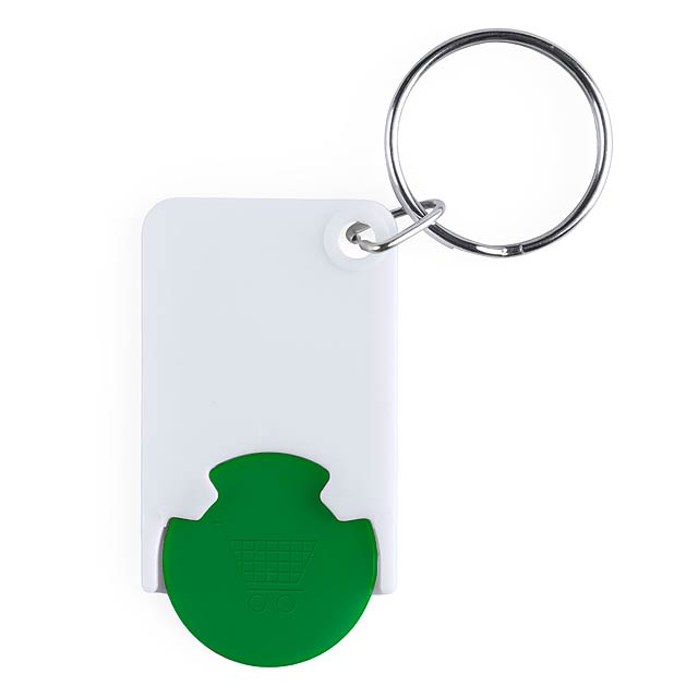 Schlüsselanhänger mit Einkaufswagenchip - Grün