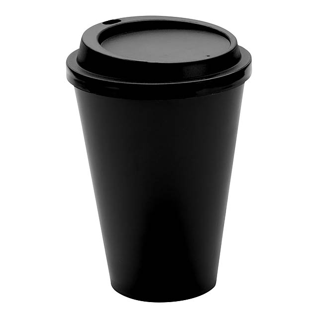Kimstar uzavíratelný plastový pohárek - čierna