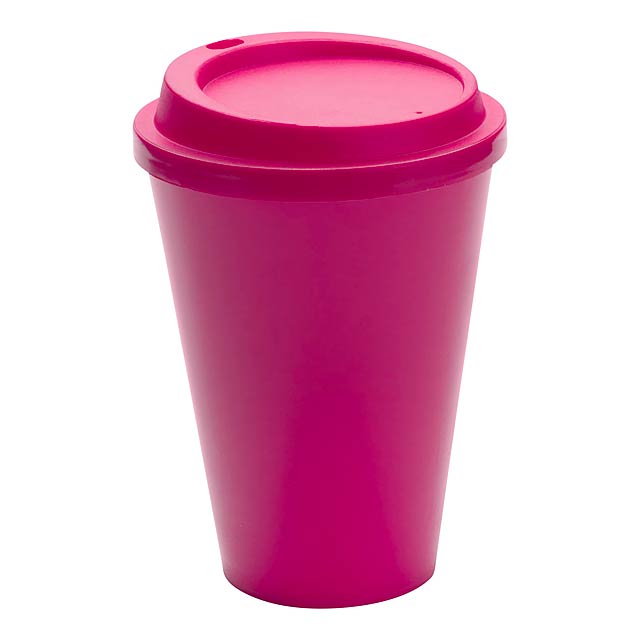 Kimstar uzavíratelný plastový pohárek - fuchsiová (tm. ružová)