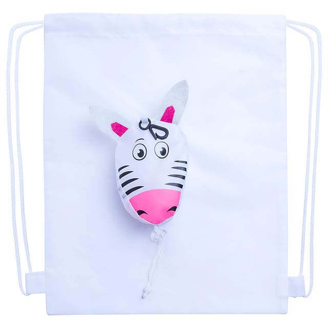 Kissa - drawstring bag, zebra - white