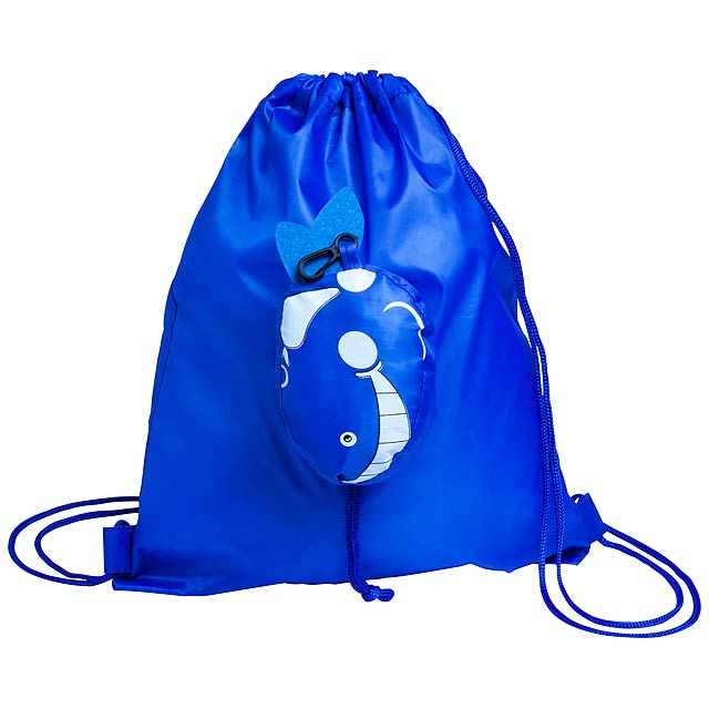 Kissa - drawstring bag, whale - blue
