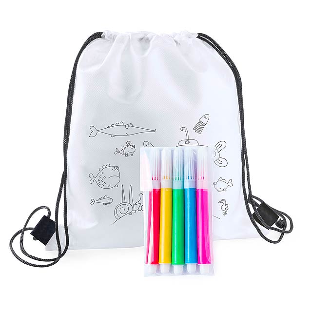 Backys - colouring drawstring bag - multicolor
