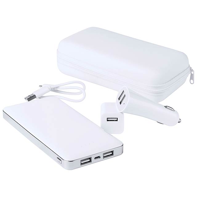 Atazzi Sada USB power banka a nabíječka - bílá