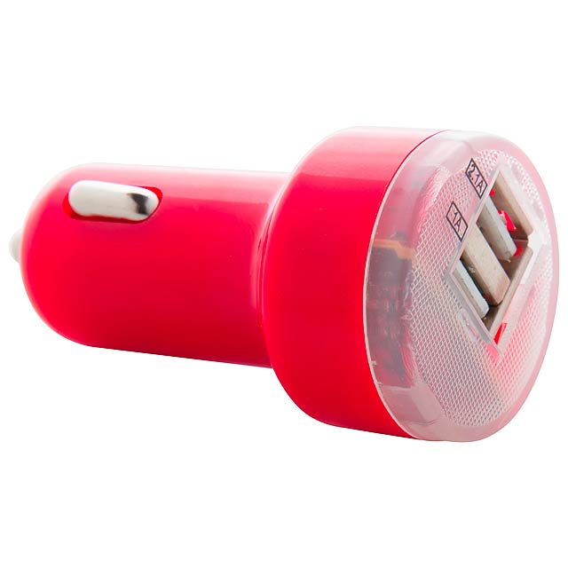 Denom USB nabíječka do auta - červená
