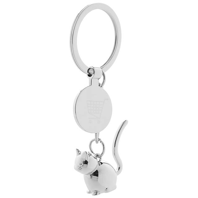 Hoinzo - Schlüsselanhänger mit Einkaufswagen-Chip - Silber