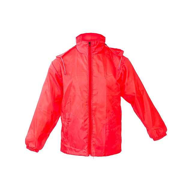 Grid - raincoat - red