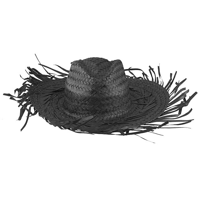Filagarchado slaměný klobouk - černá