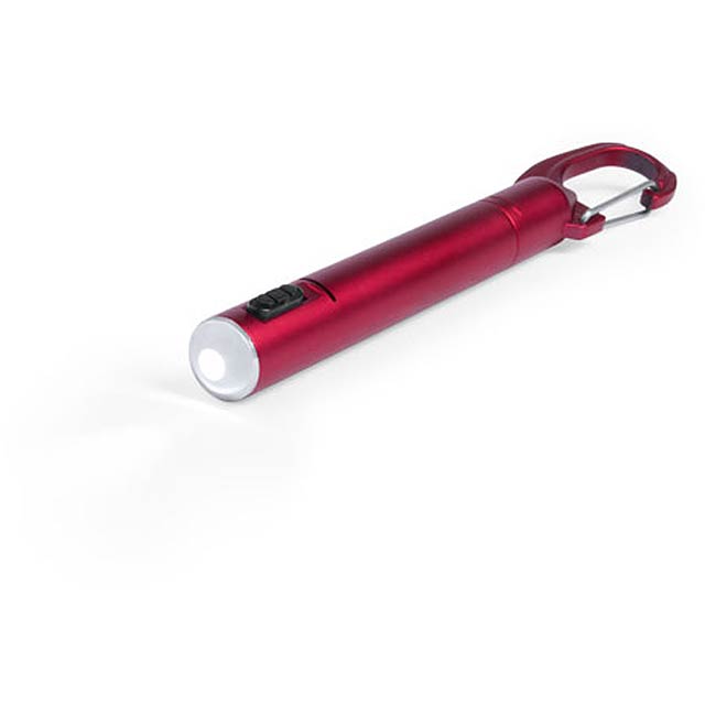 Krujer flashlight with carabiner - red