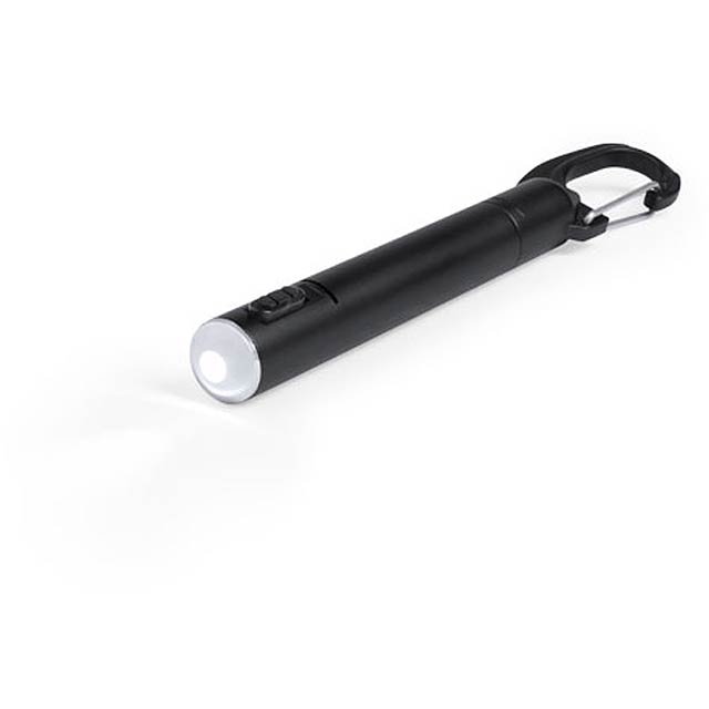 Krujer flashlight with carabiner - black