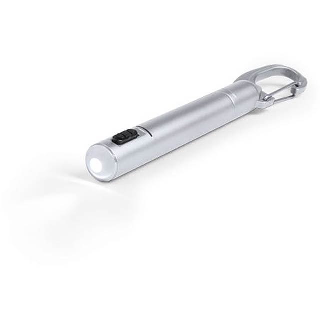 Krujer flashlight with carabiner - silver