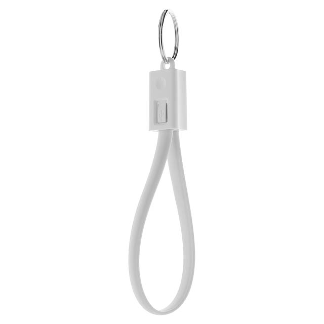 Pirten USB kabel v přívěsku na klíče - biela