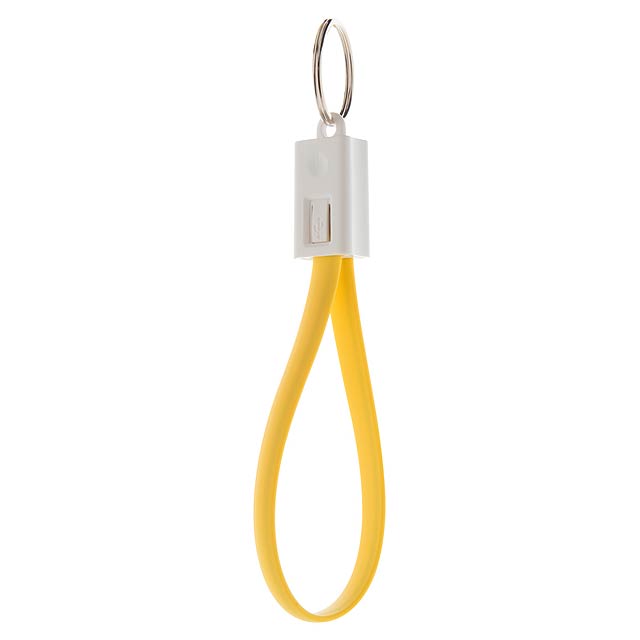 Pirten USB kabel v přívěsku na klíče - žlutá