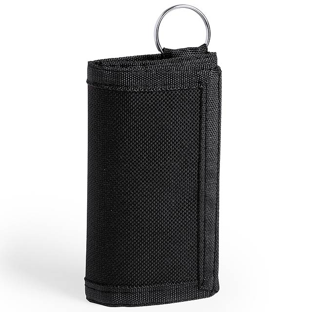 Motok peněženka s přívěškem na klíče - černá