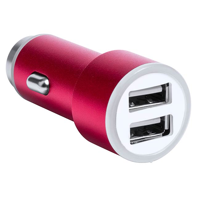 Hesmel USB nabíječka do auta - červená