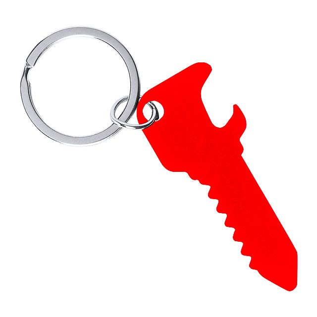Teruk přívěšek na klíče s otvírákem - červená
