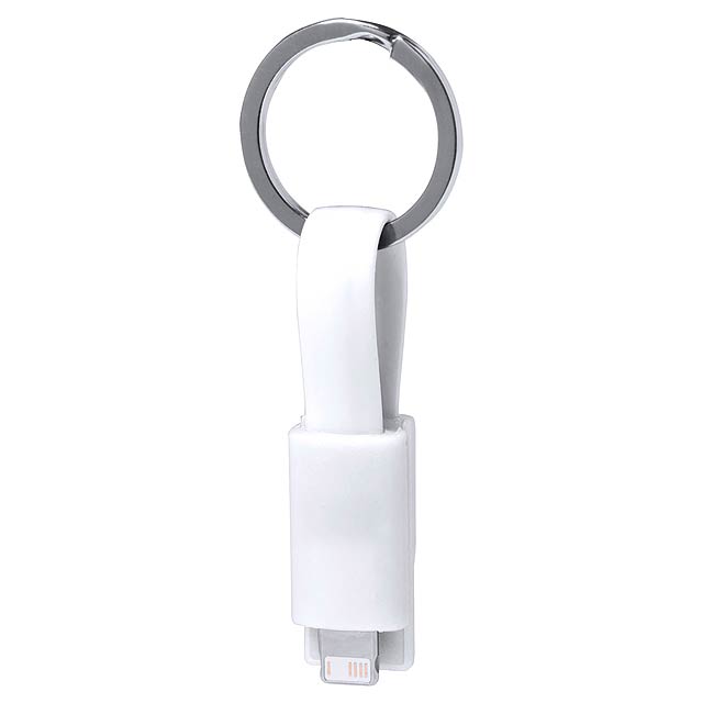 Holnier přívěšek na klíče s USB nabíjecím kabelem - bílá