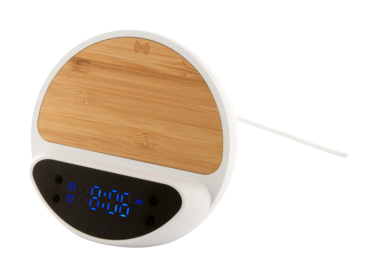 Rabolarm wireless charger with alarm clock - white