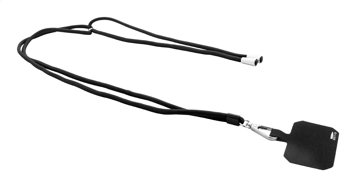 Corphon RPET lanyard na mobil - černá