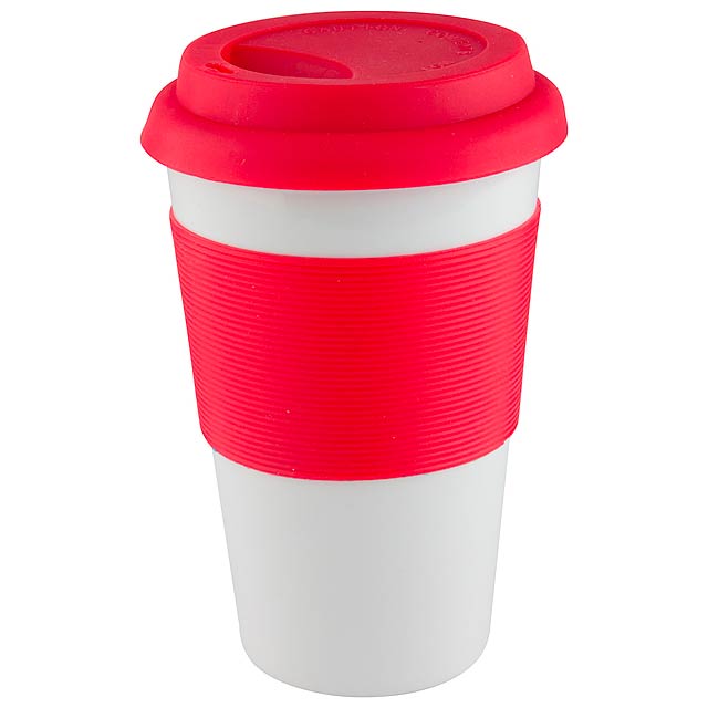 Mug with silicone - red