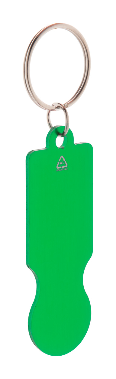 RaluCart key fob with shopping cart token - green