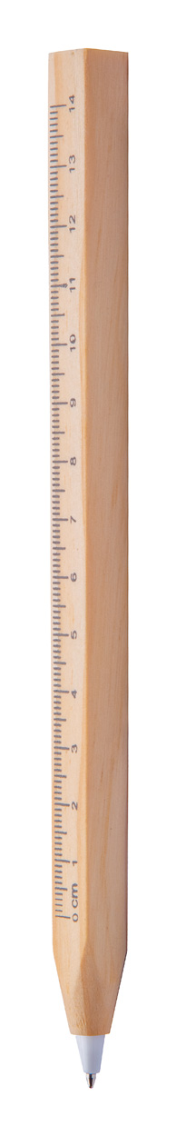 Burnham Black ballpoint pen with ruler - beige