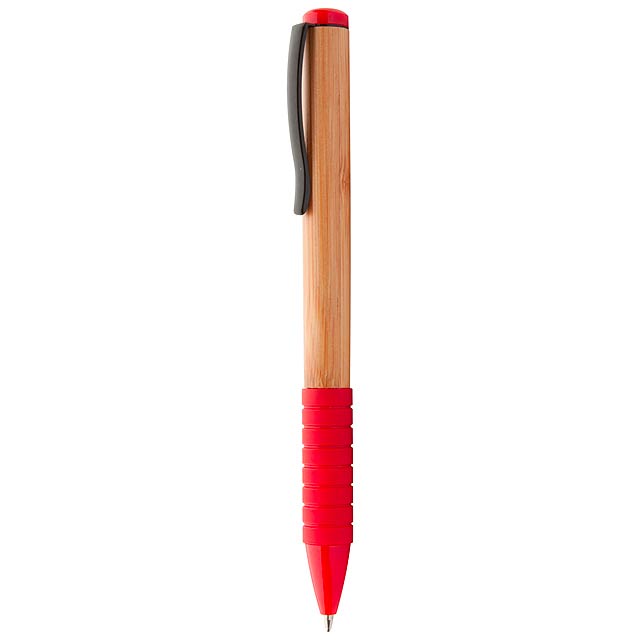 Kugelschreiber aus Bambus  - Rot